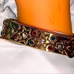 Set of 2 Bollywood Gold Tone Antique Bangle’s